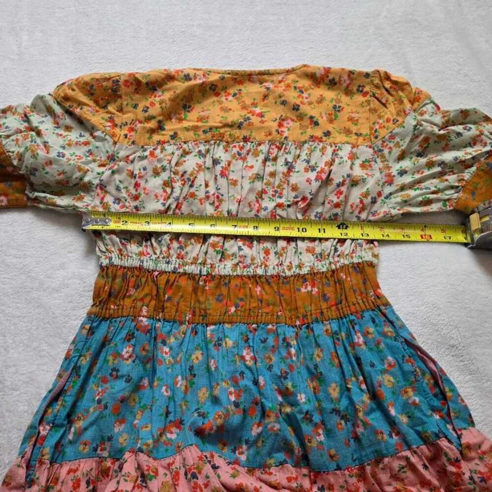 XSP By Anthropologie Tiered & True floral maxi prairie dress XS Petite 2 - Picture 9 of 12